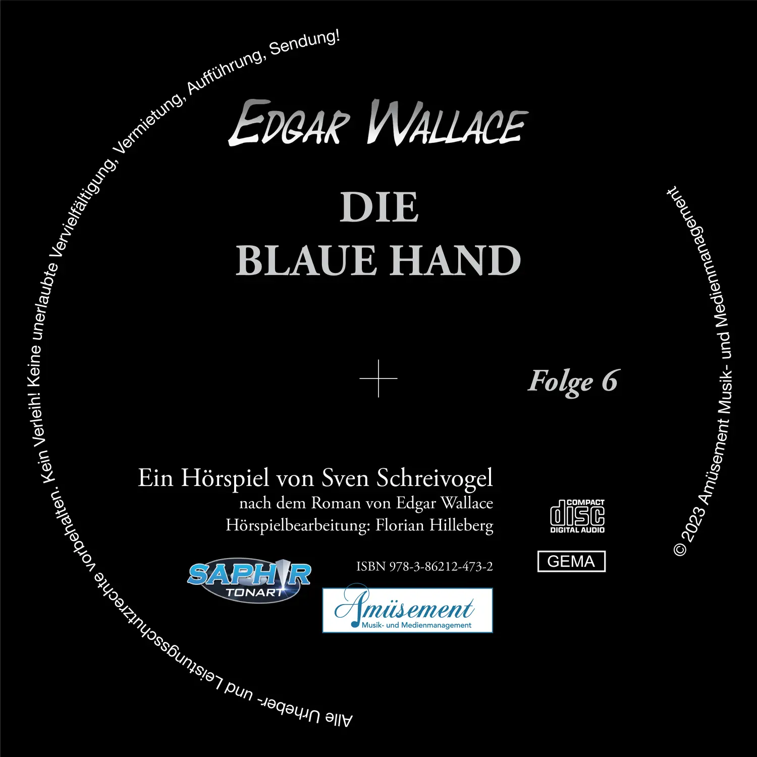 Edgar Wallace Folge 6-Die blaue Hand von Amüsement Musik- und Medienmanagement