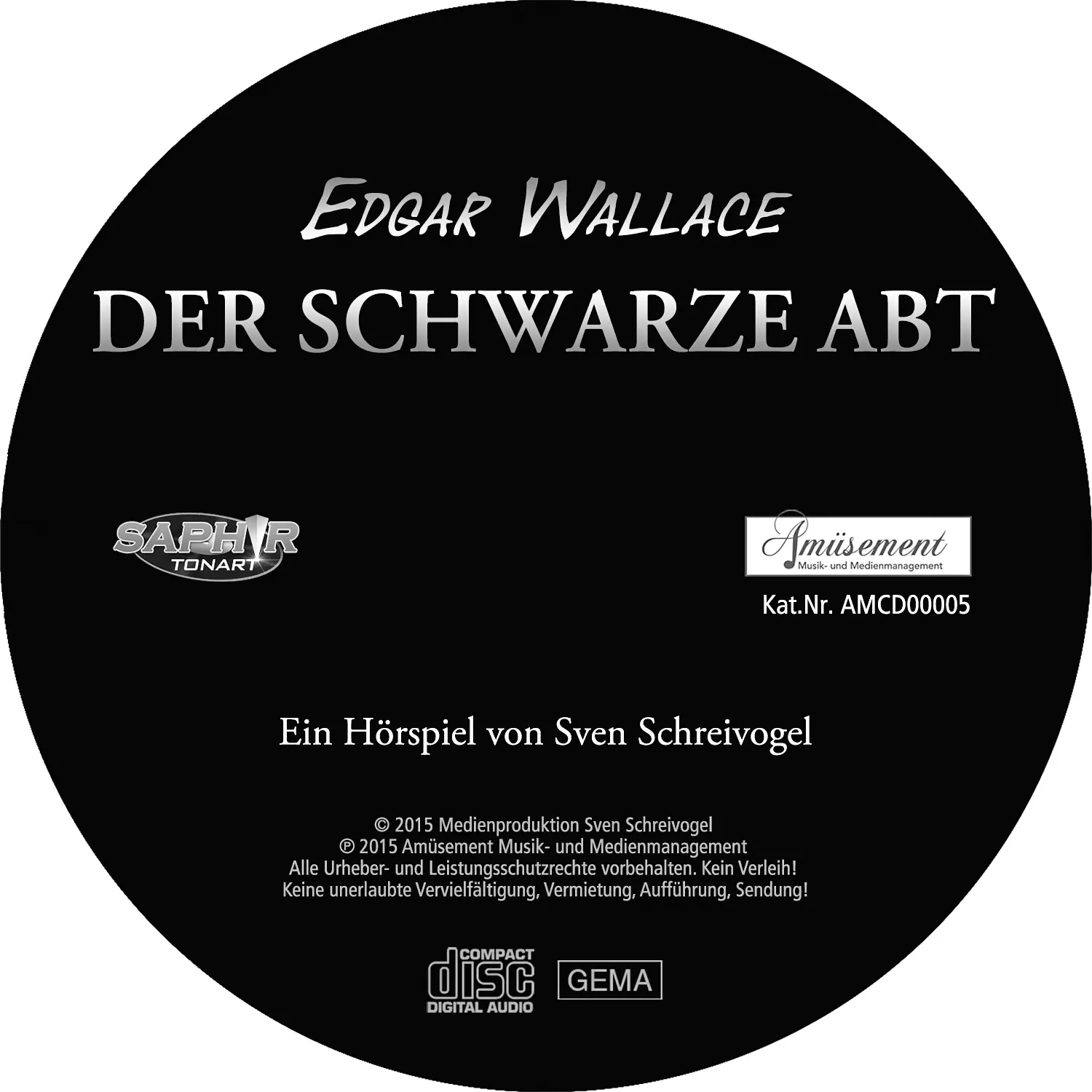 Edgar Wallace Folge 2-Der schwarze Abt   von Amüsement Musik- und Medienmanagement